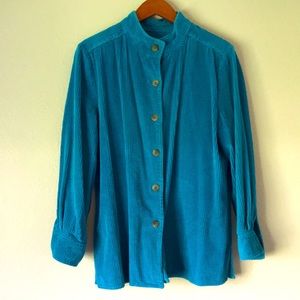 Chadwicks Long-Sleeved Corduroy Blue Button-up